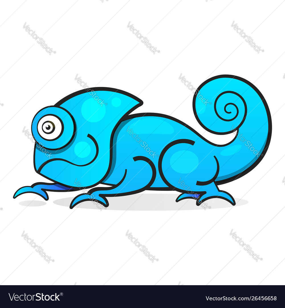 Chameleon Eidechse Regenbogen Farbe Cartoon Charakter