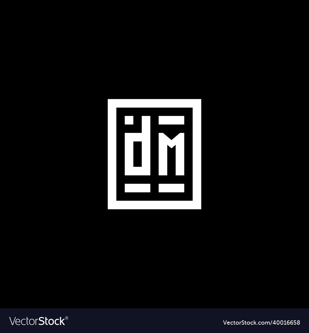 Dm initial logo with square rectangular shape Vector Image Dm initial logo with square rectangular shape