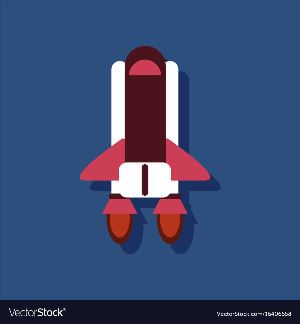 Flat icon design collection space shuttle