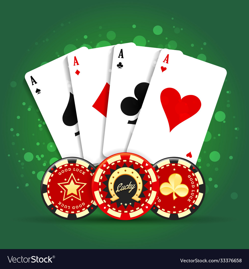Four aces playing cards spades hearts diamonds Vector Image