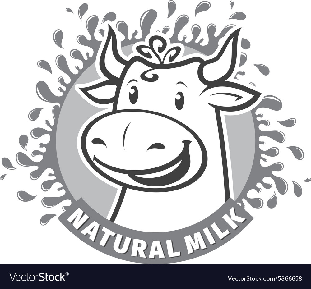 Fresh Natural Milk Emblem Royalty Free Vector Image