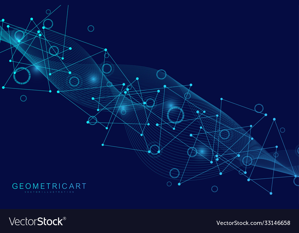 Geometric abstract background with connected line vector image Geometric abstract background with connected line