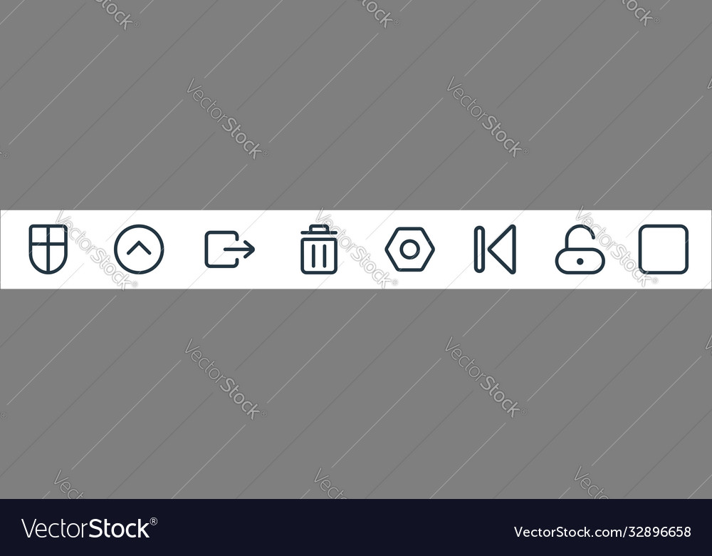 Interface line icons linear set quality vector image Interface line icons linear set quality