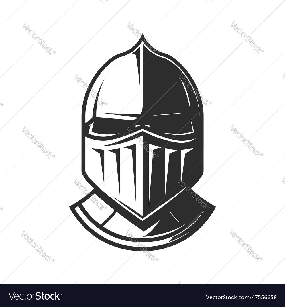 Knight warrior helmet heraldry armor with visor Vector Image