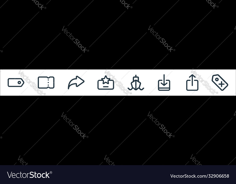 Marketplace line icons linear set quality vector image Marketplace line icons linear set quality