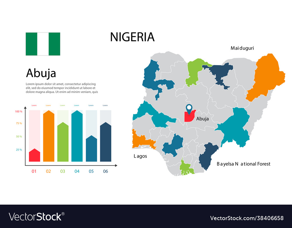 Nigeria map image a global in form