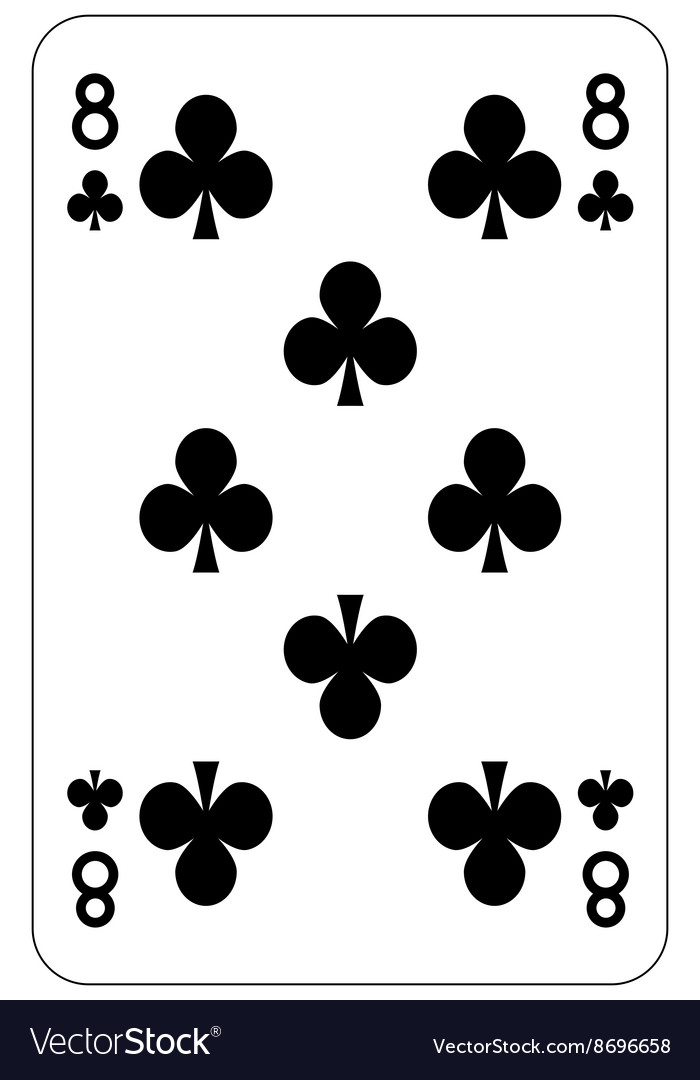 Poker playing card 8 club