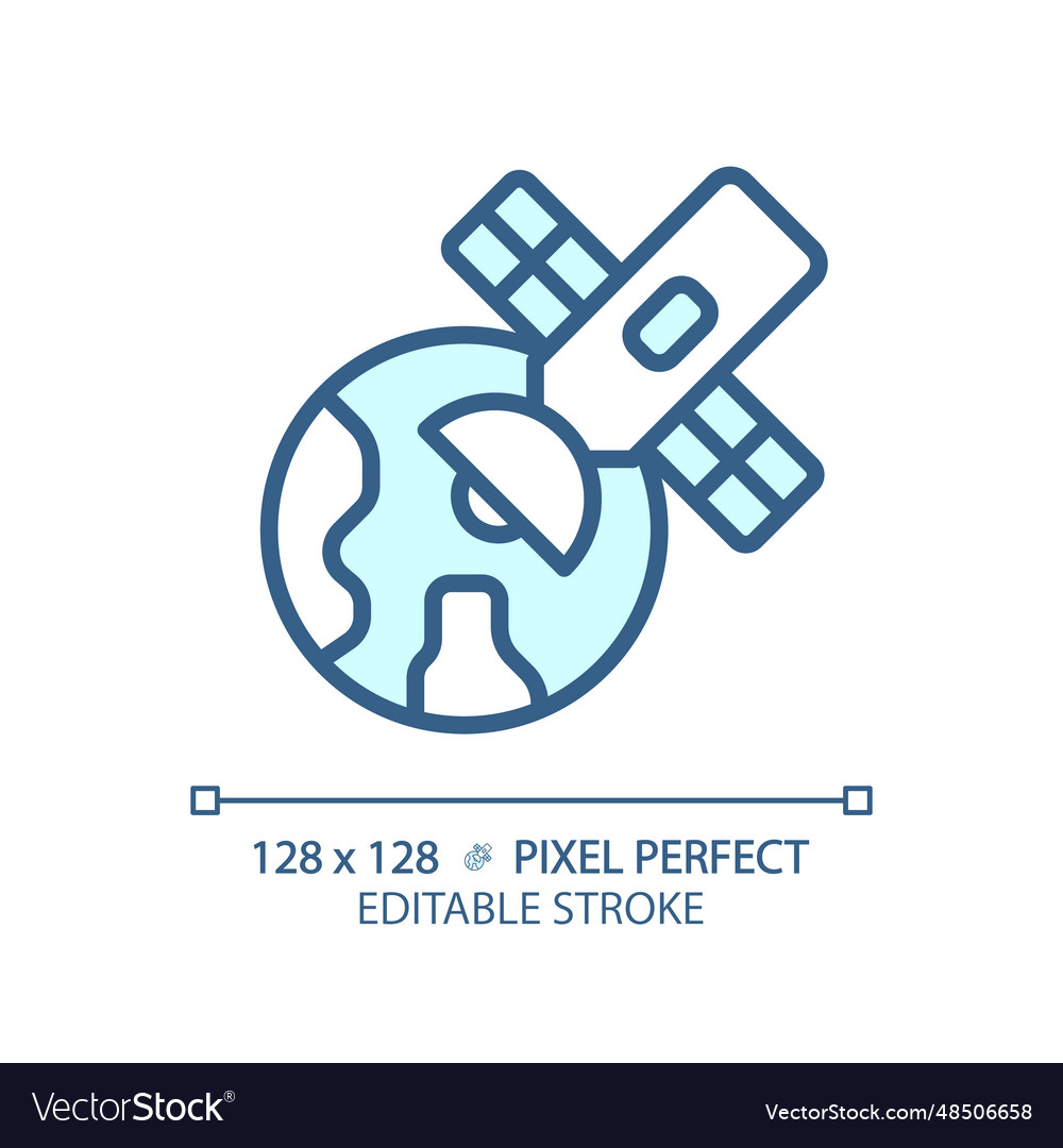 Satellite pixel perfect light blue icon