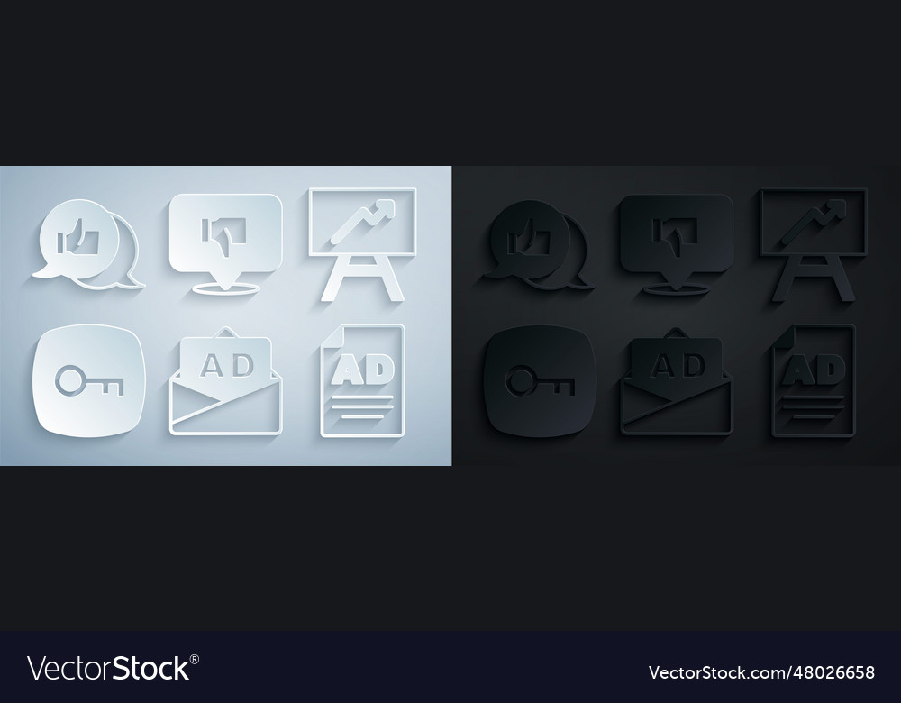 Set advertising board with graph chart key