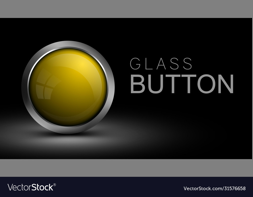 Unique yellow glass button for web