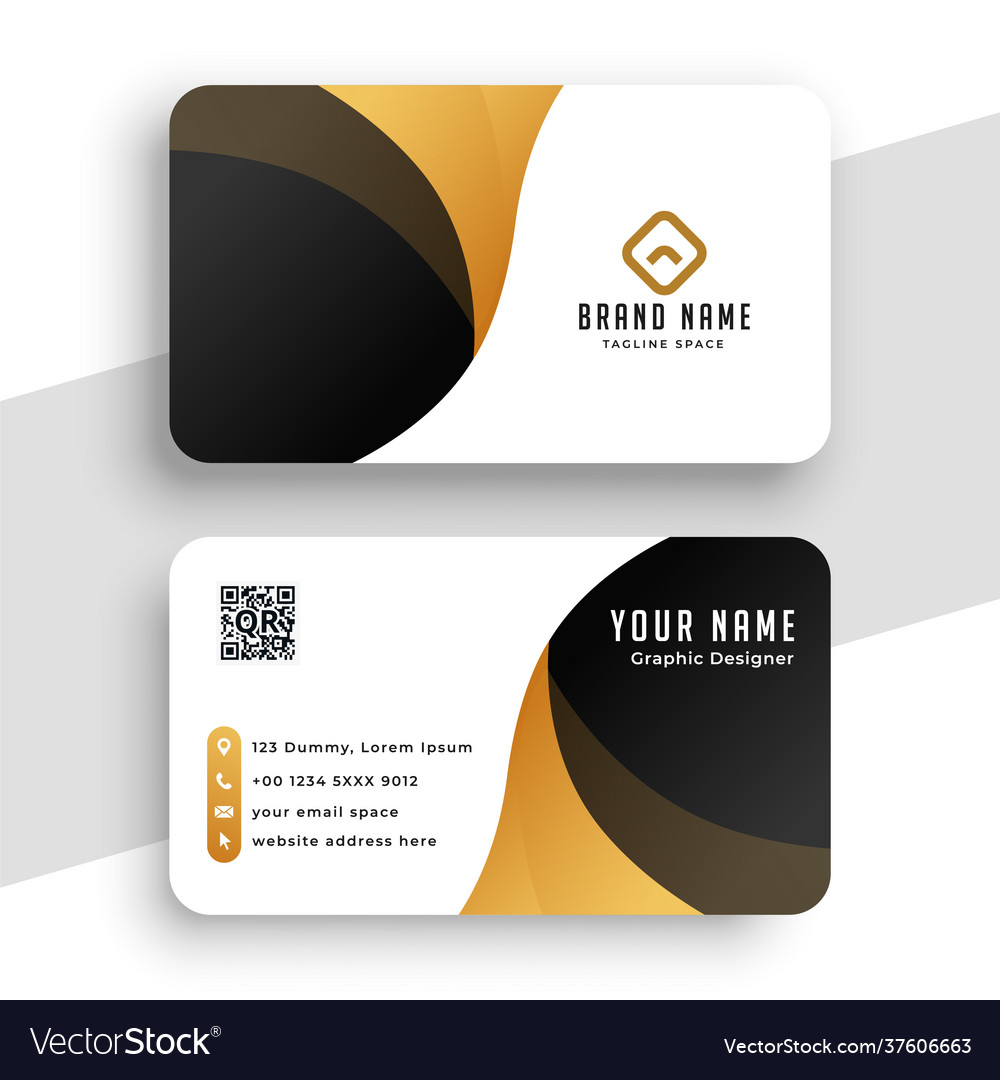 Abstract Golden Business Card Template Royalty Free Vector