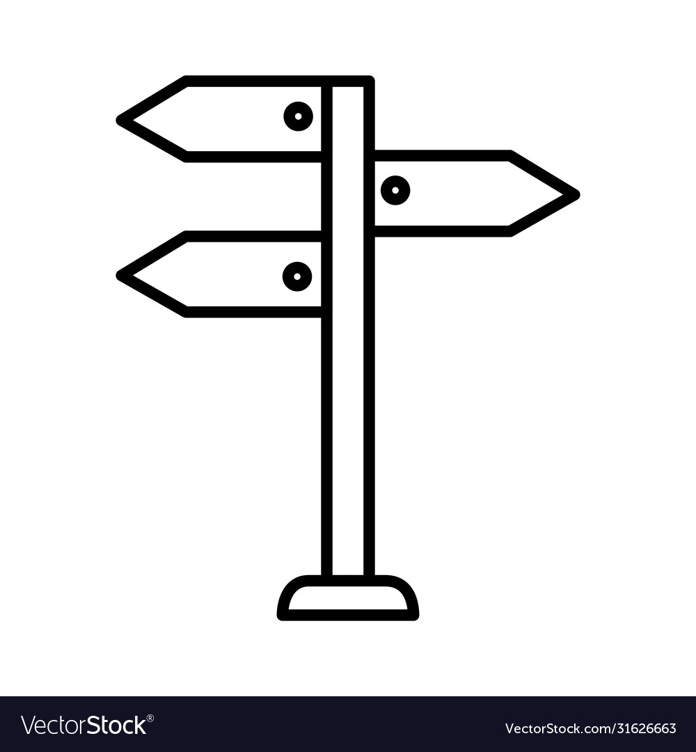 Arrow way signal line style icon