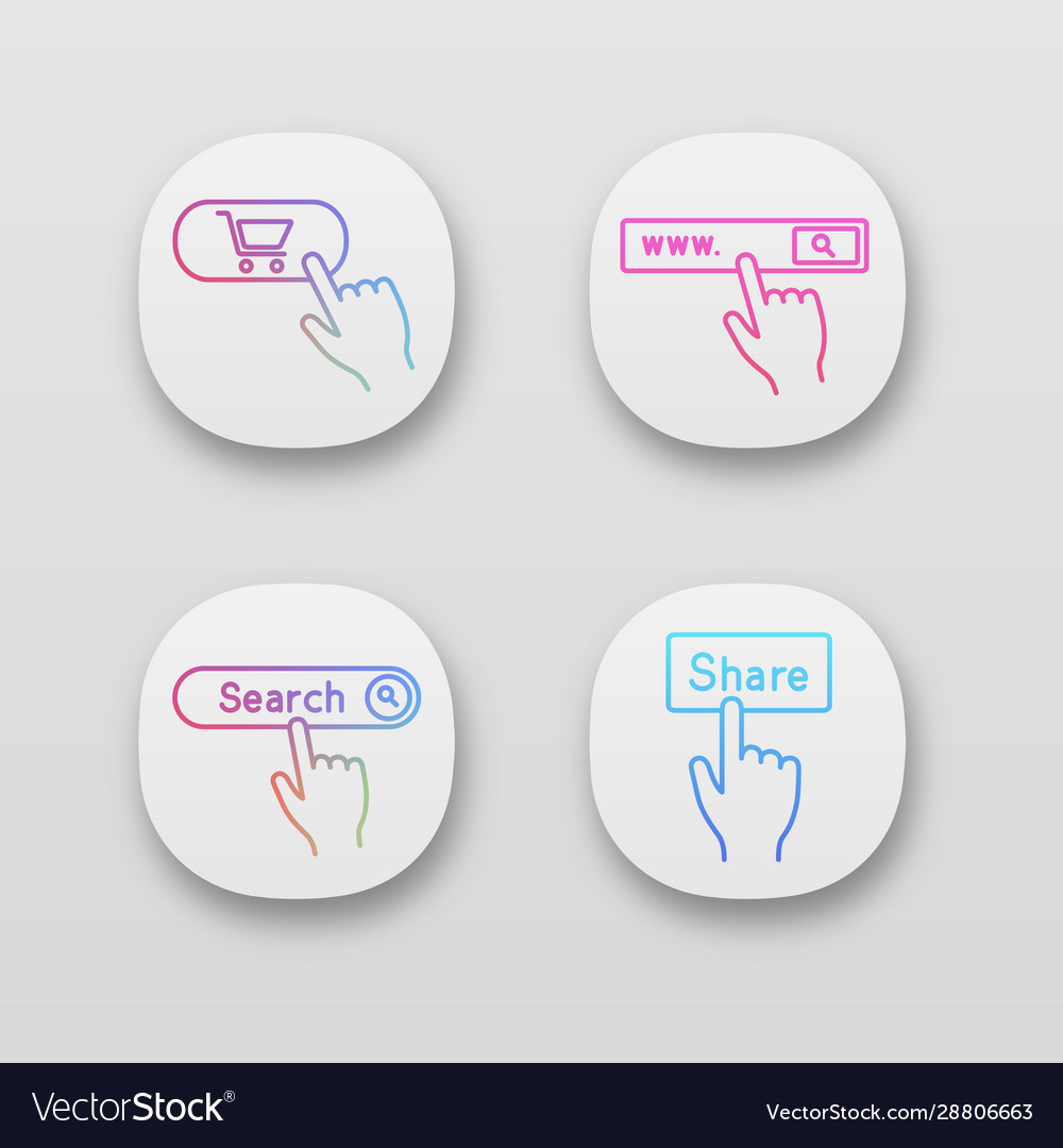 Click app icons set vector image Click app icons set