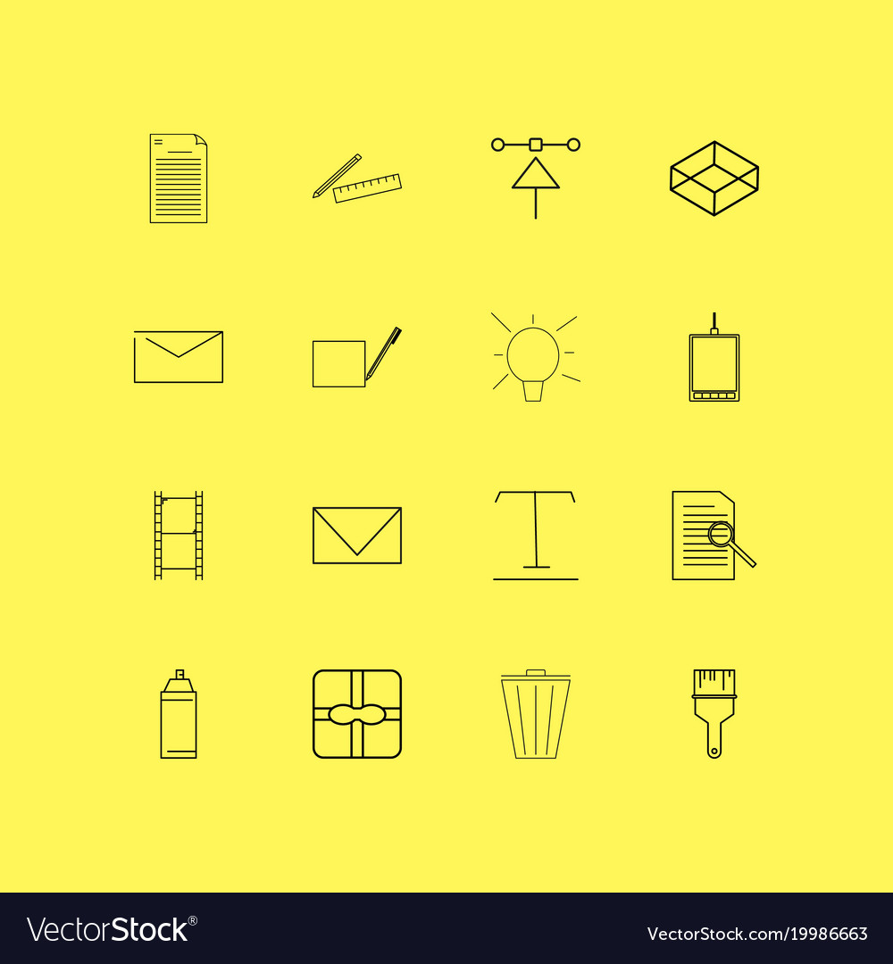 Design elements linear icon set simple outline