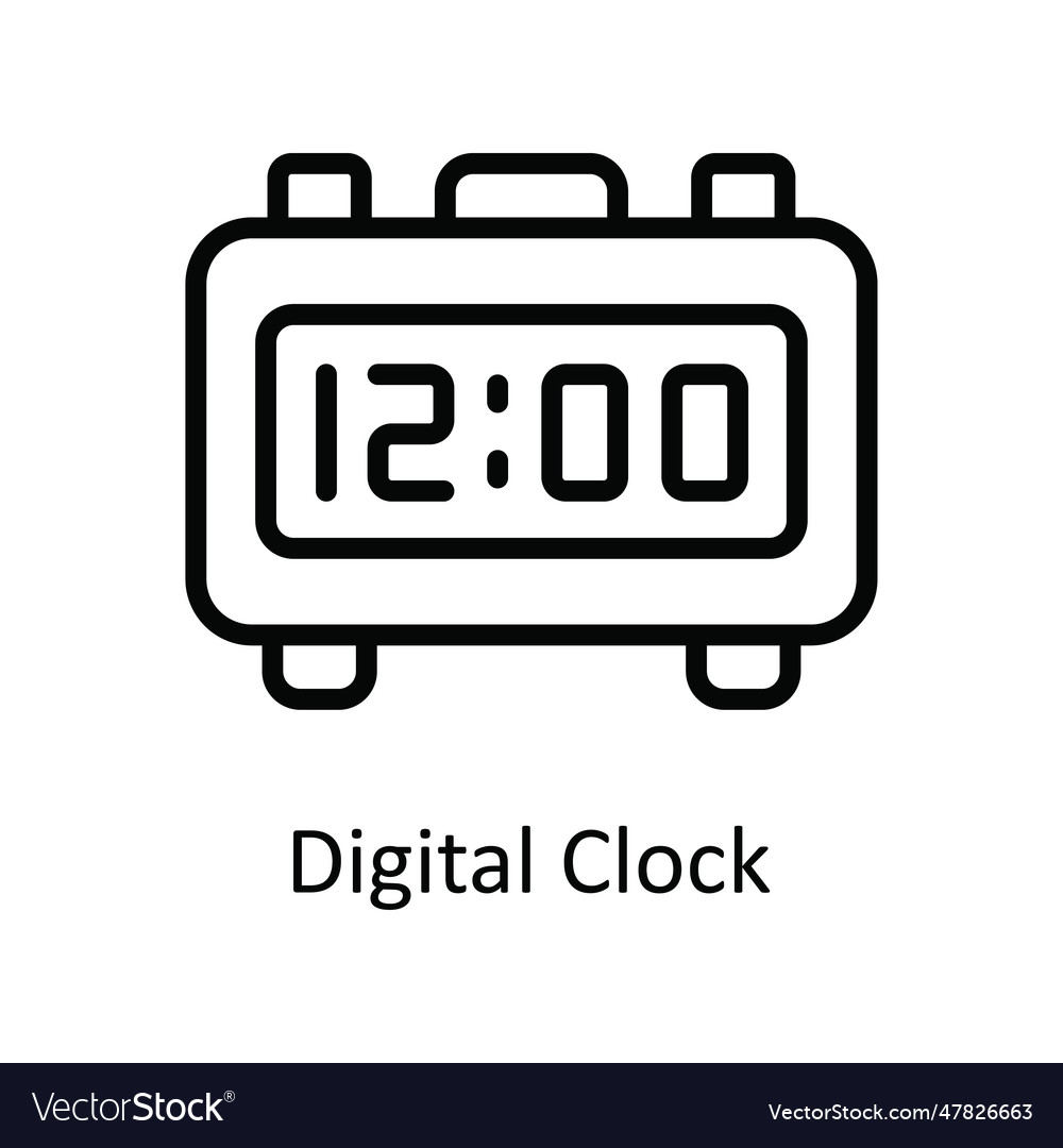 Digital clock outline icon design