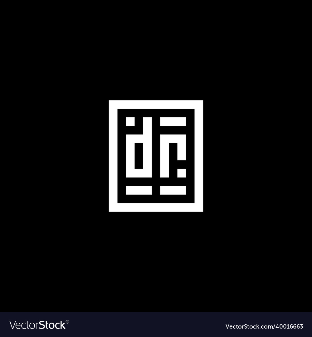 Dr initial logo with square rectangular shape Vector Image Dr initial logo with square rectangular shape