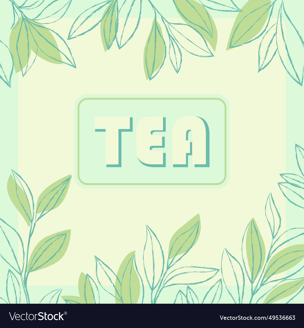 Hand drawn tea leaves background