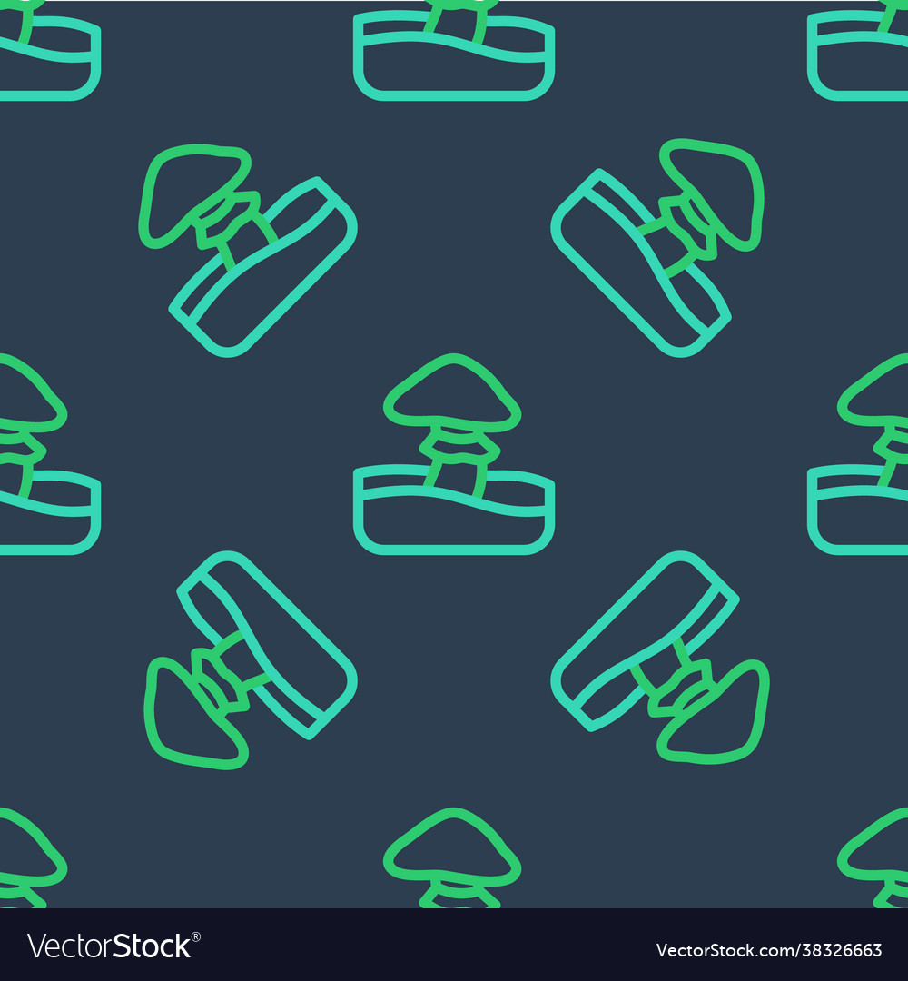 Line mushroom icon isolated seamless pattern Vector Image Line mushroom icon isolated seamless pattern