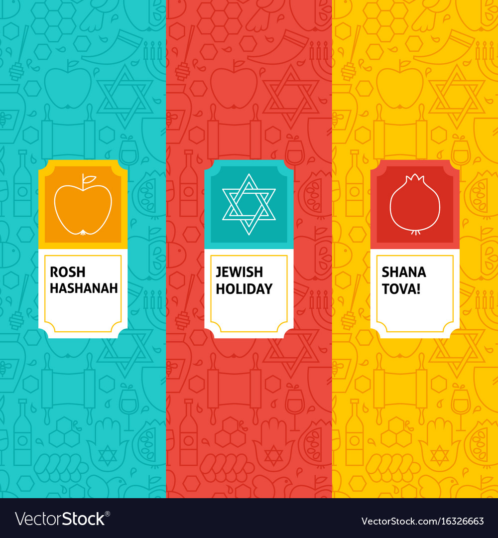 Line rosh hashanah patterns set