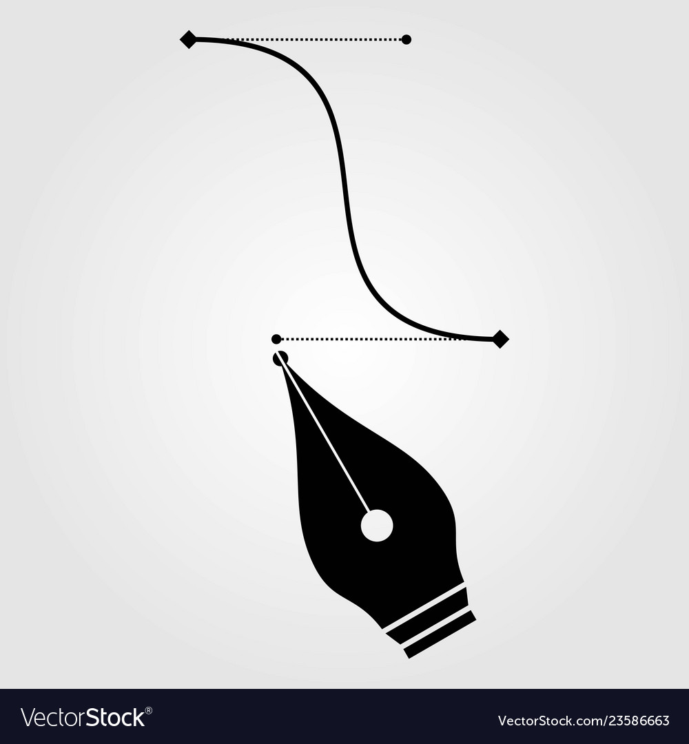 Pen tool cursor and curve control points icon