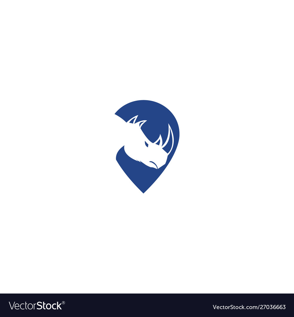 Rhino and map pointer logo design