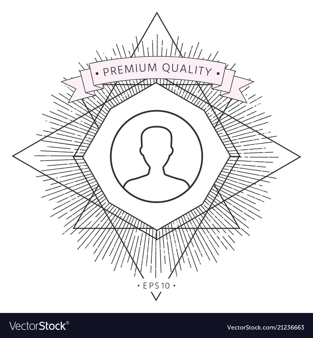 Symbol of user icon in circle profile line