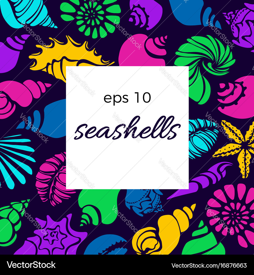 Template seashell 33 Royalty Free Vector Image