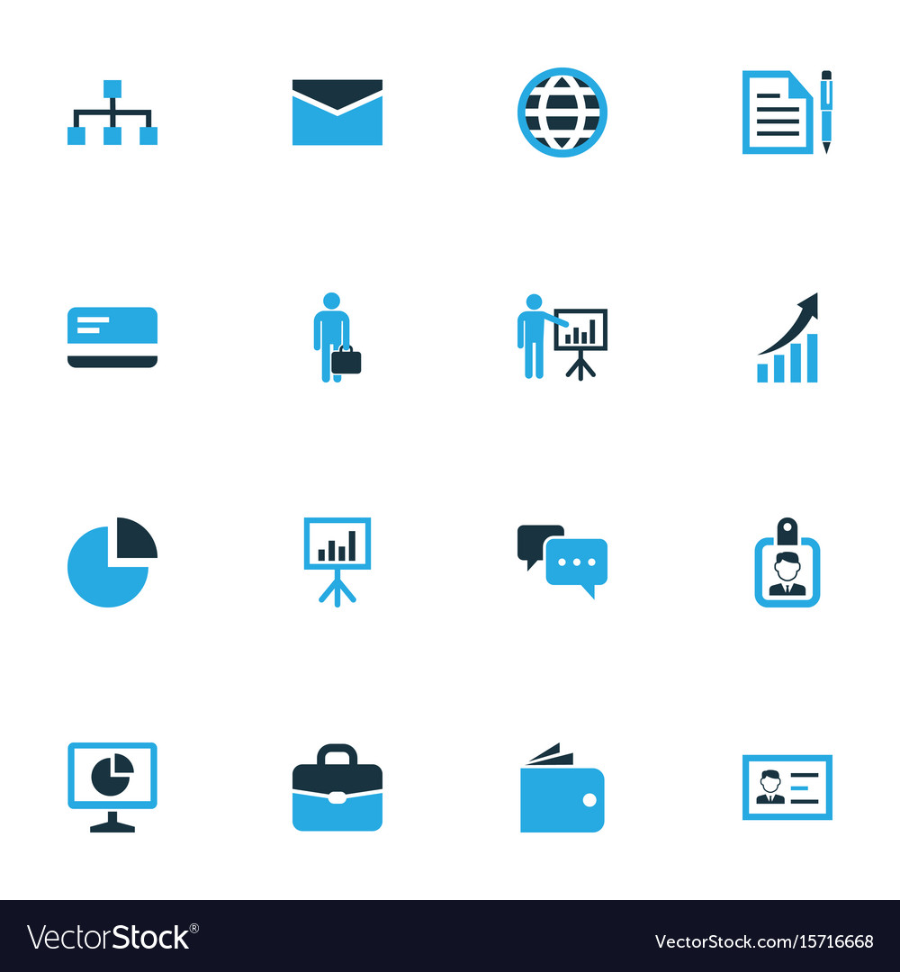 Business colorful icons set collection of dialog
