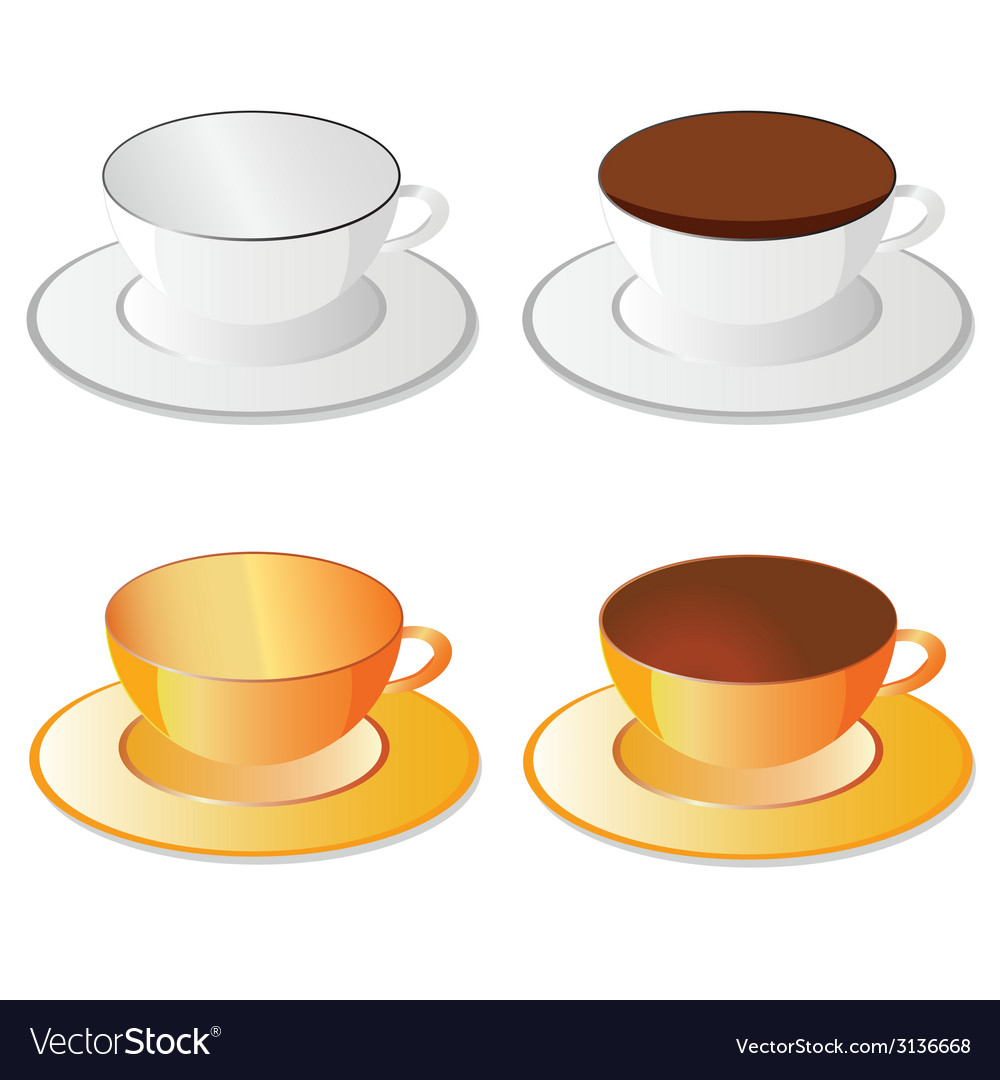 Cup white and orange for coffee