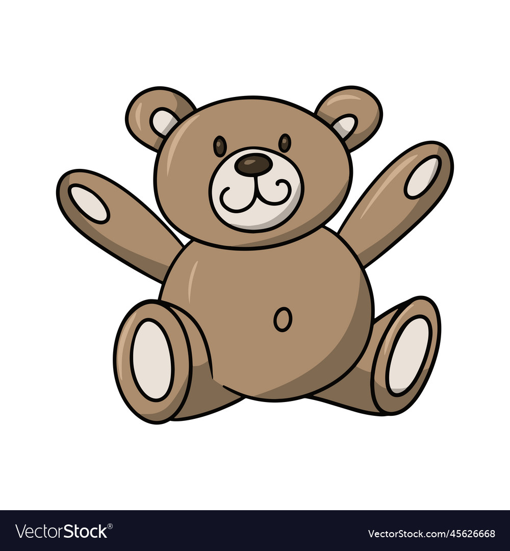 Cute brown bear toy for children Royalty Free Vector Image