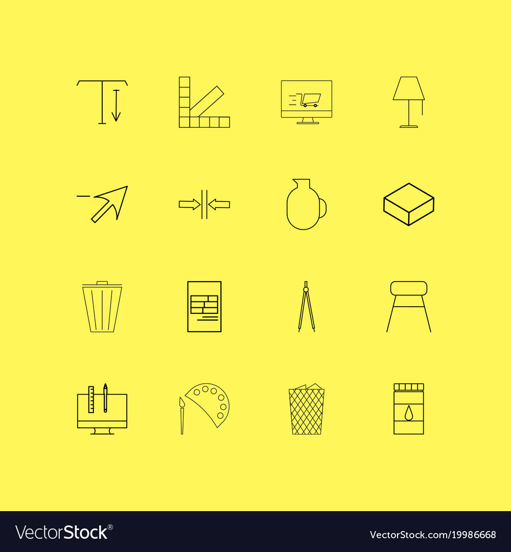 Design elements linear icon set simple outline