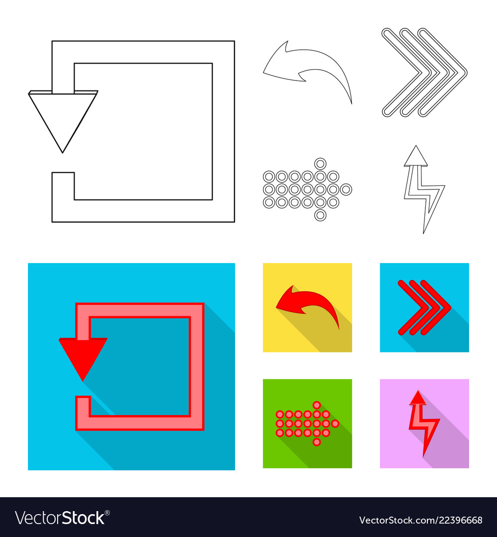 Design of element and arrow sign set vector image Design of element and arrow sign set