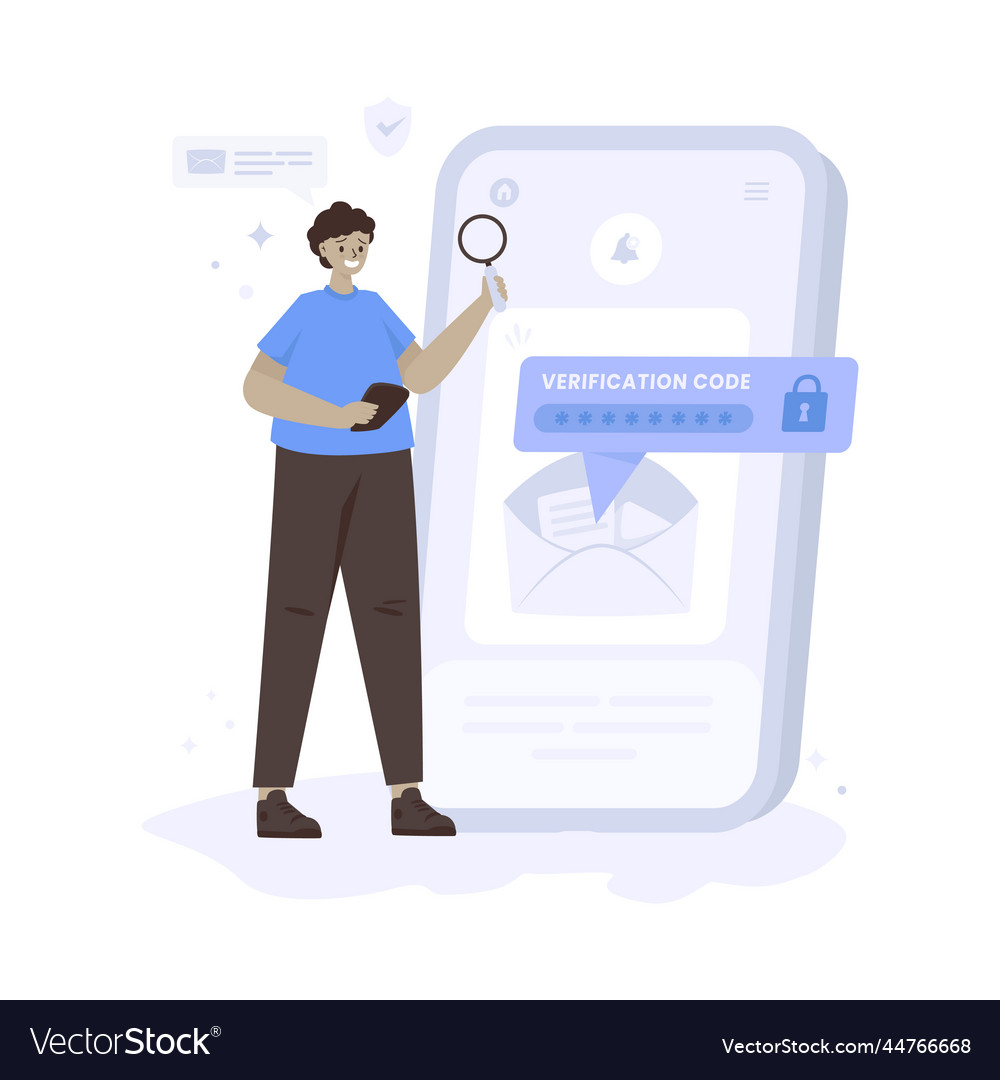 Email verification to validate account vector image Email verification to validate account