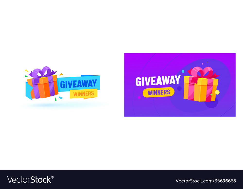 Giveaway winner gifts promo banner social vector image Giveaway winner gifts promo banner social