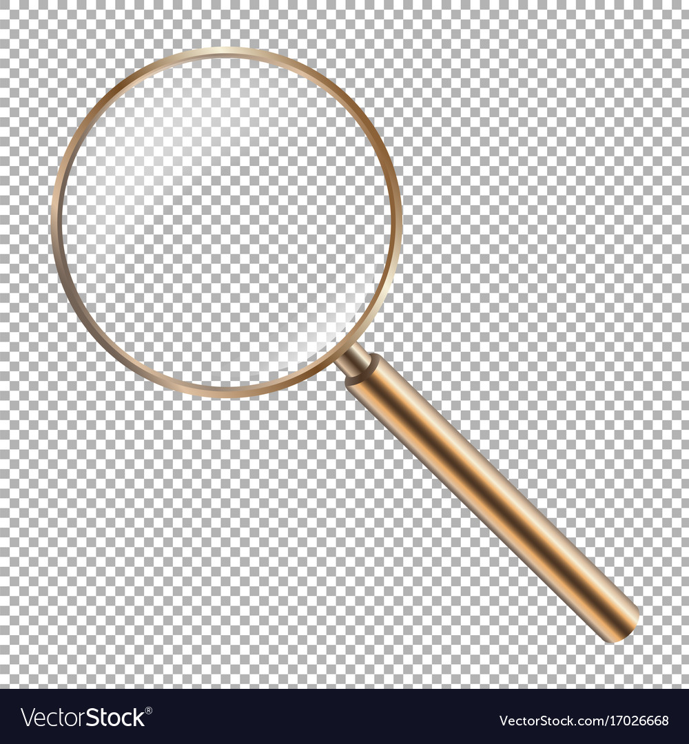 Golden Magnifying Glass Isolated Royalty Free Vector Image