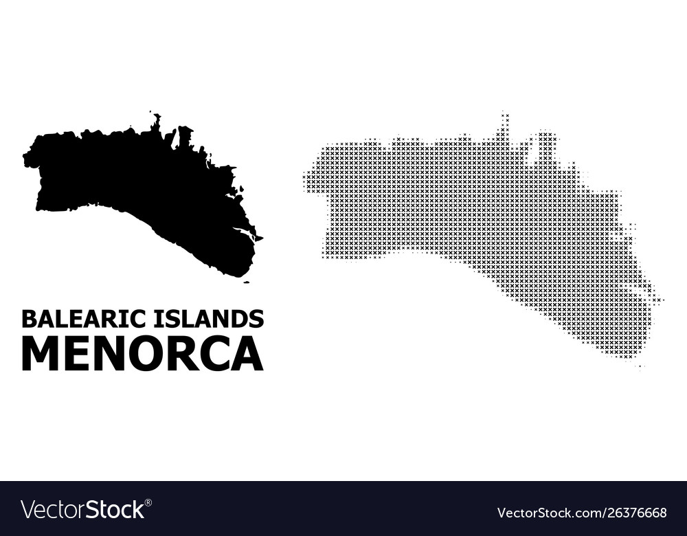 Halftone pattern and solid map menorca