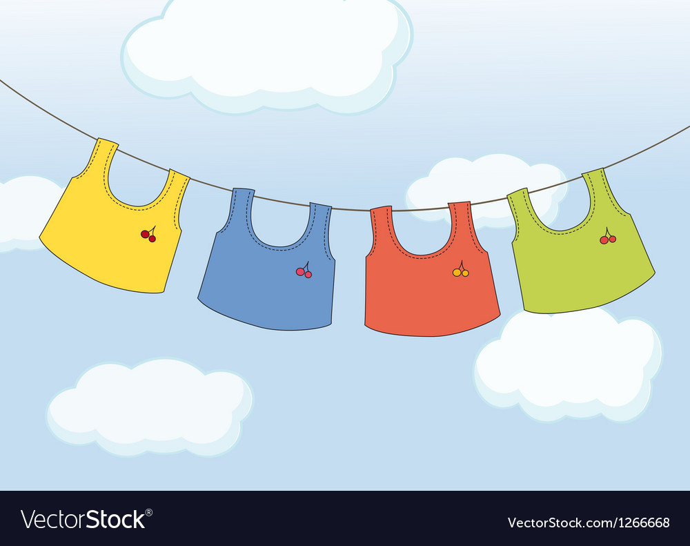 Hanging clothes Royalty Free Vector Image - VectorStock