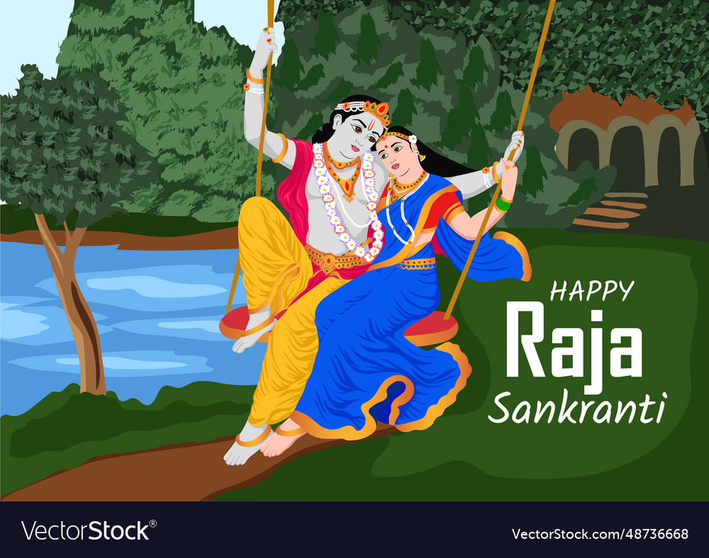 Image of happy raja sankranti Royalty Free Vector Image