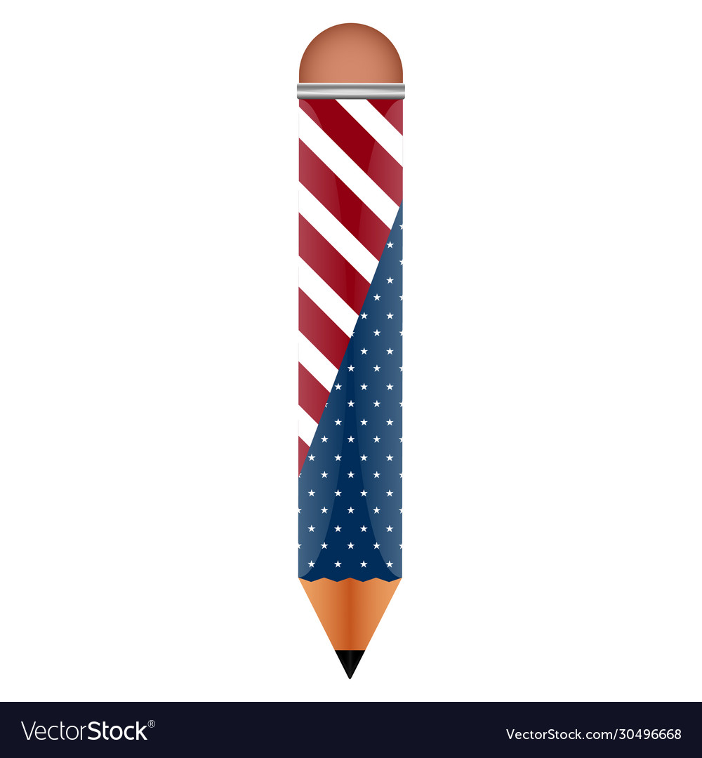 Isolated pencit with a flag