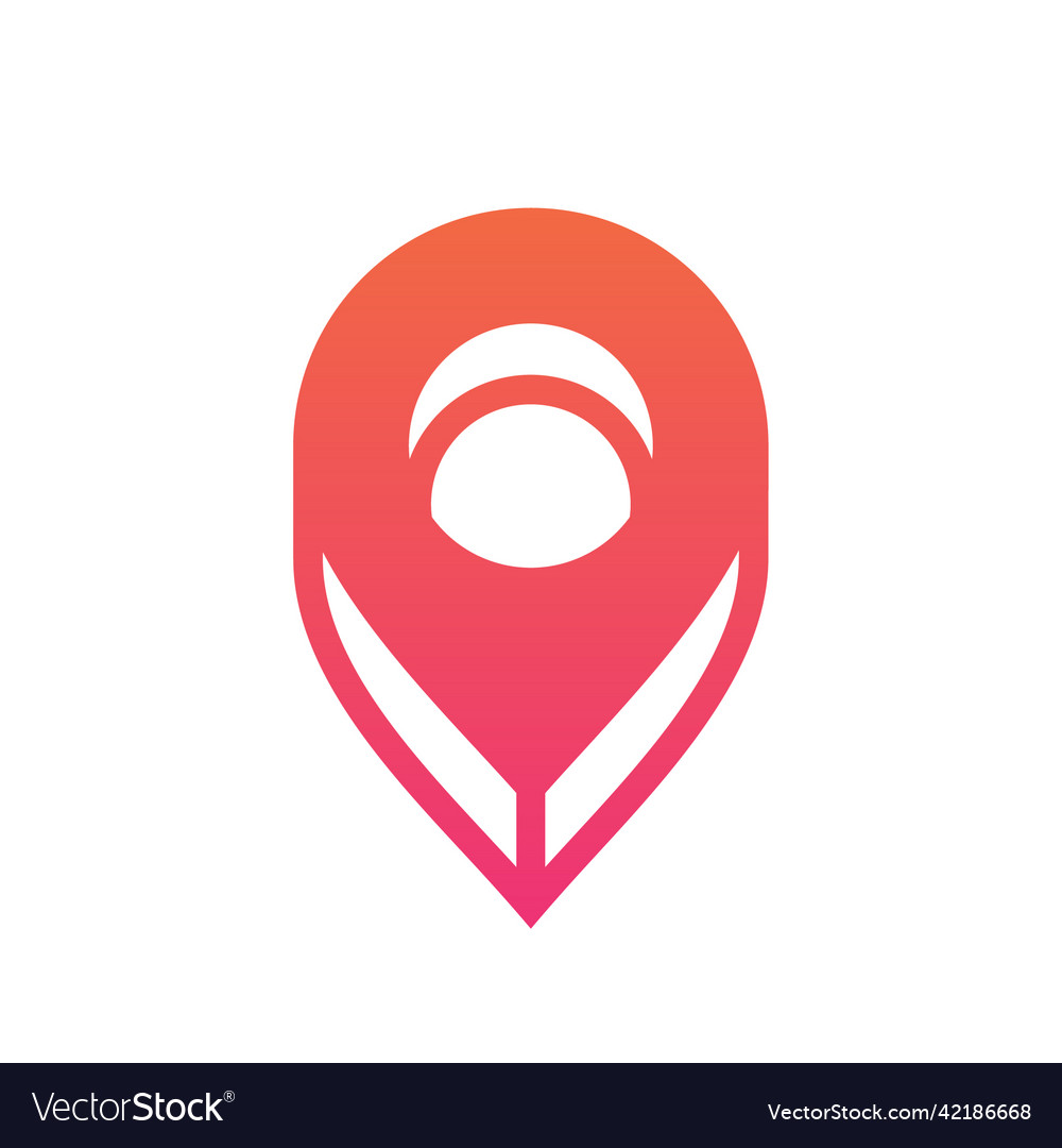 Location pin logo map pointer icon gps vector image Location pin logo map pointer icon gps