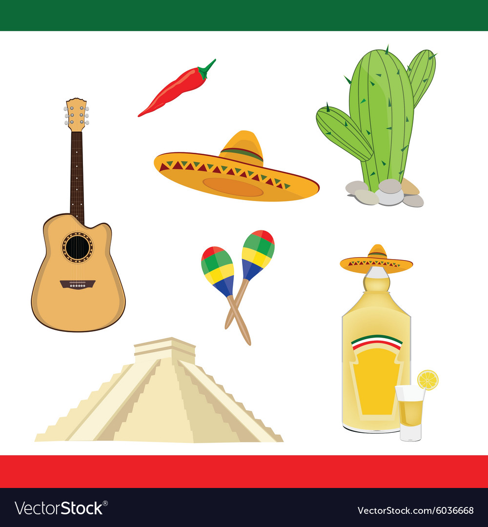 Mexico icons Royalty Free Vector Image - VectorStock