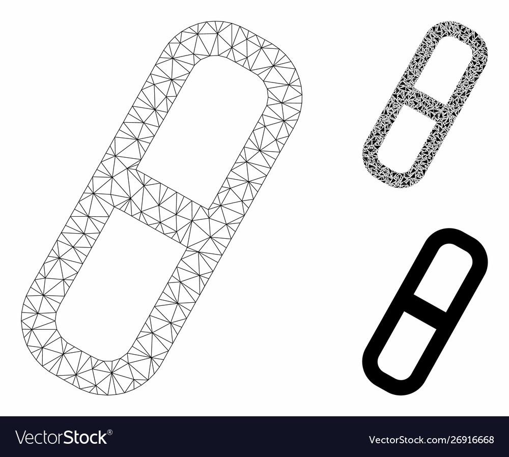 Pill mesh network model and triangle mosaic Vector Image Pill mesh network model and triangle mosaic