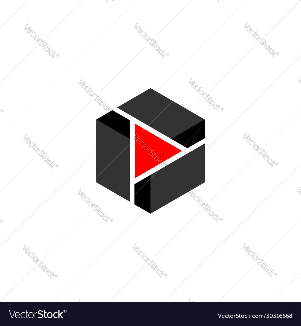 Play button inside hexagon shape design Vector Image Play button inside hexagon shape design