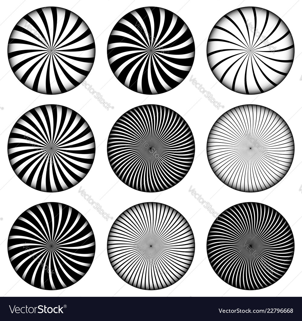 Set of radiating converging lines 9 version vector image Set of radiating converging lines 9 version
