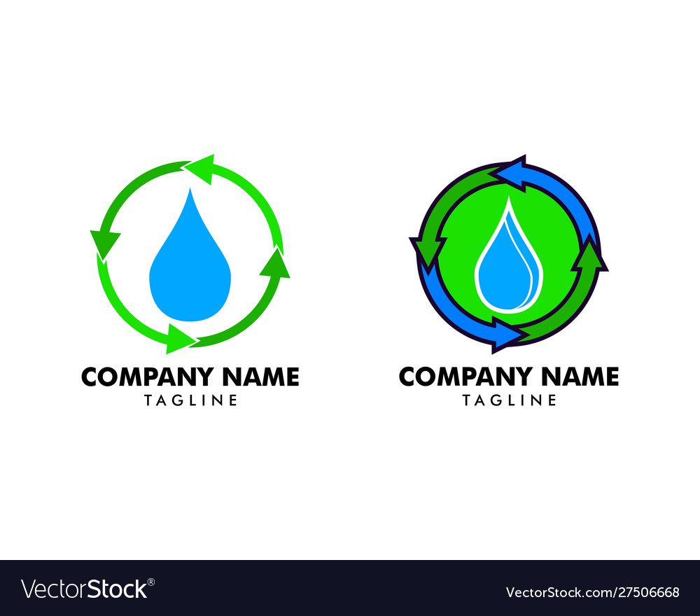 Set water recycle logo design template element