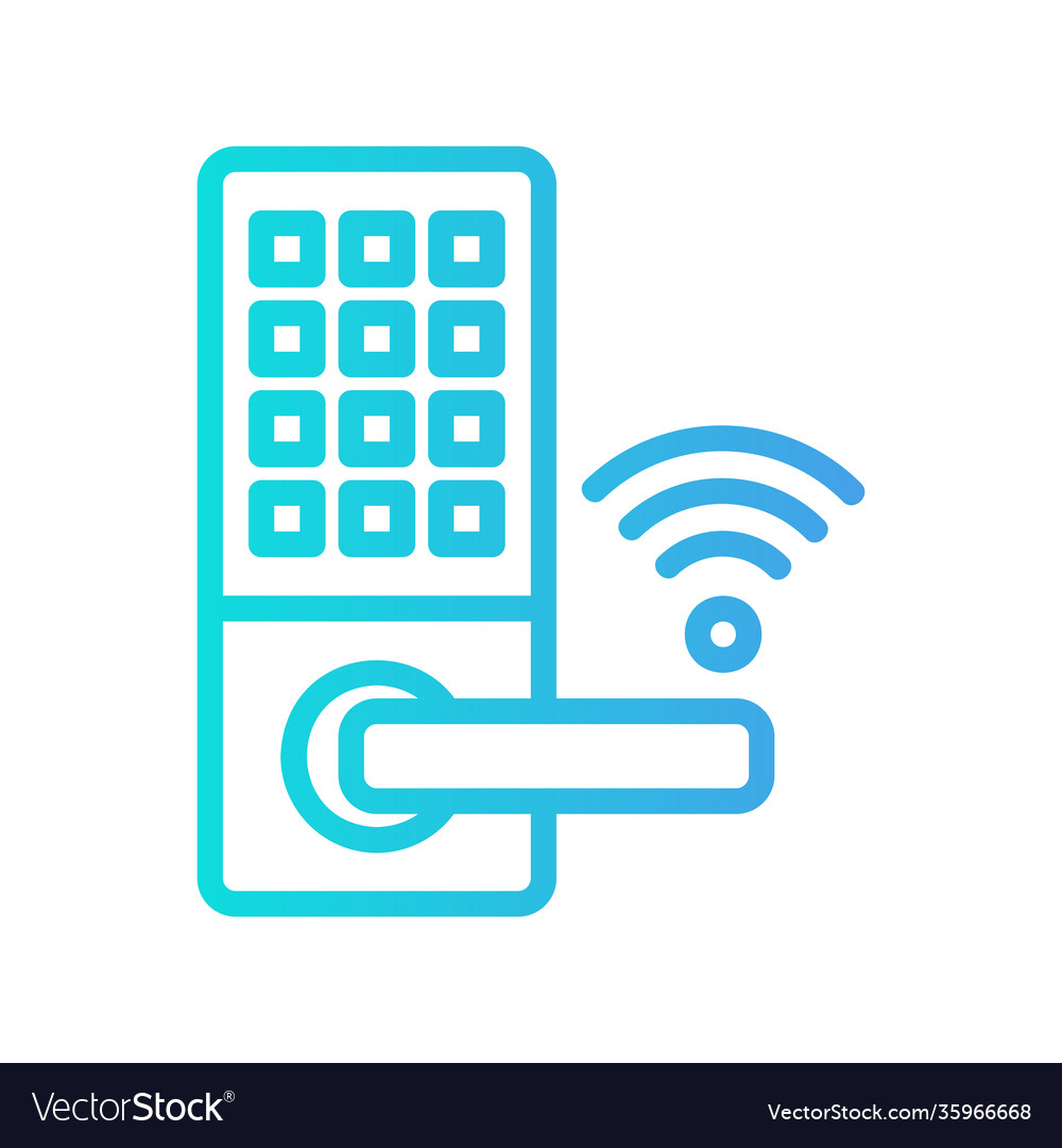 Smart lock icon in gradient style about internet vector image Smart lock icon in gradient style about internet
