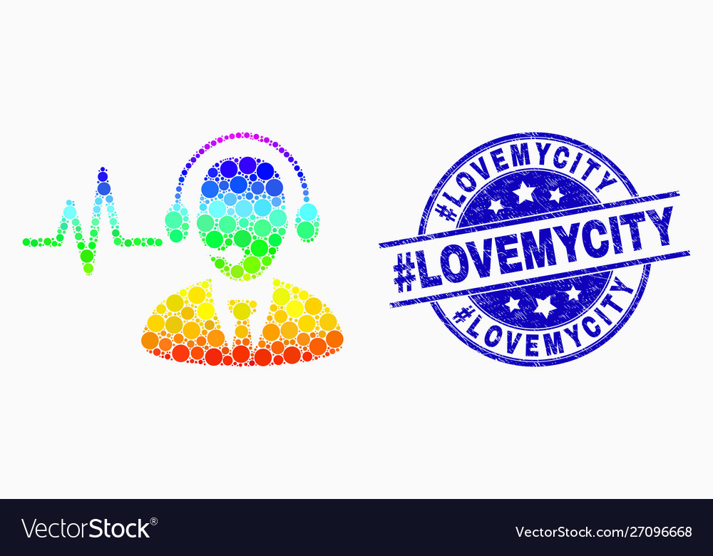 Spectral pixelated operator sound signal Vector Image Spectral pixelated operator sound signal