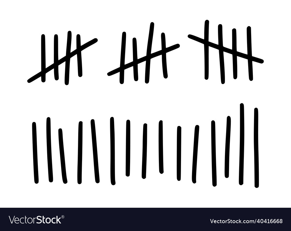 Tally marks to count days in prison