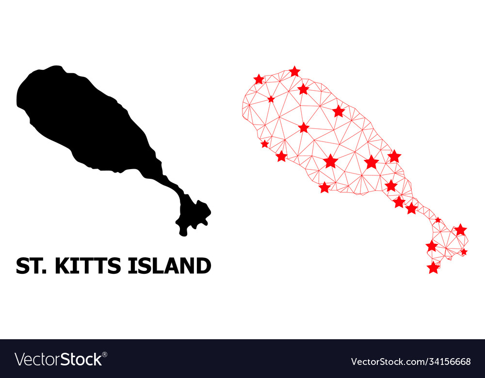 Drahtrahmen polygonal map st kitts Insel