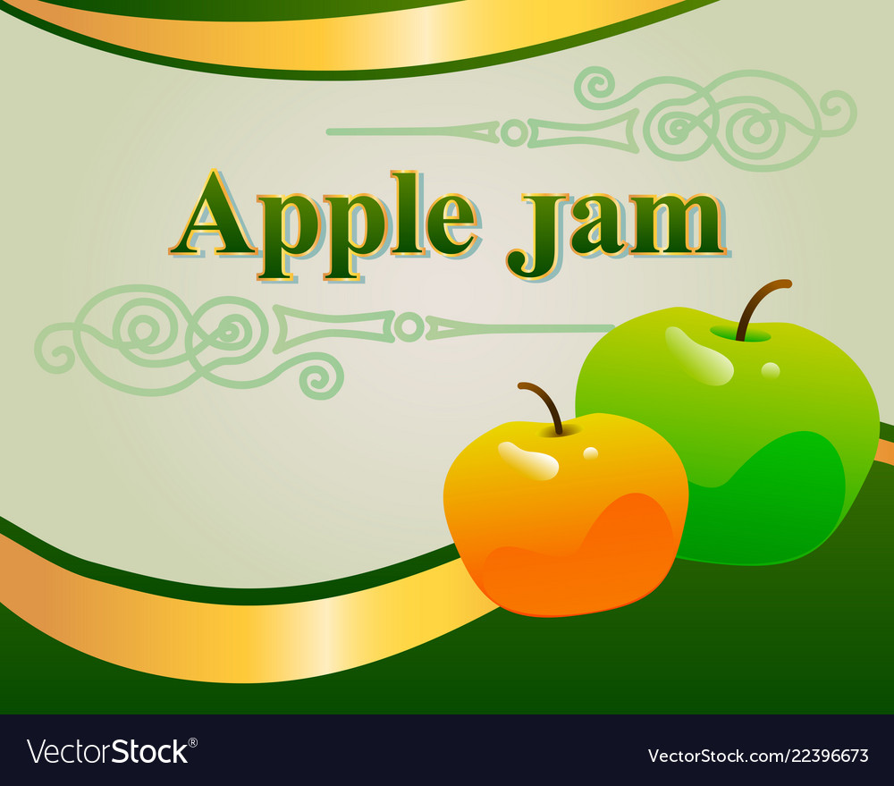 Apple jam label design template Royalty Free Vector Image